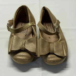 Elegant Gold Bow Kids Dress‎ Shoes